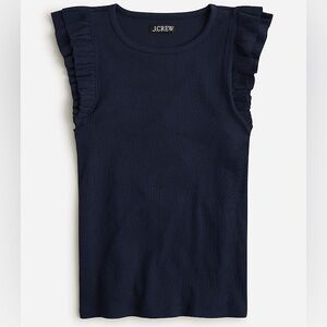 J Crew Ruffled Ribbed Blouse Size XXL